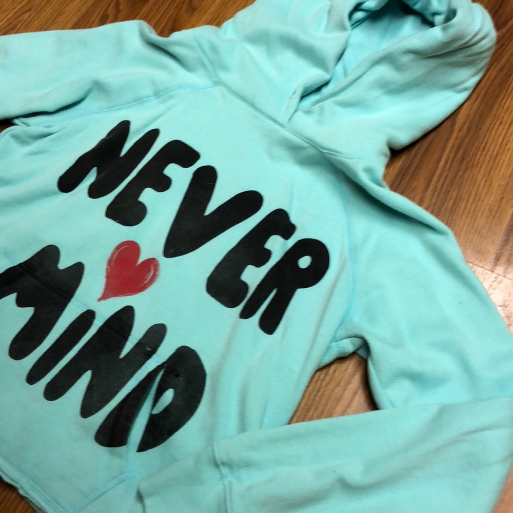 Baby blue Forever 21 hooded sweater - Picture 4 of 5